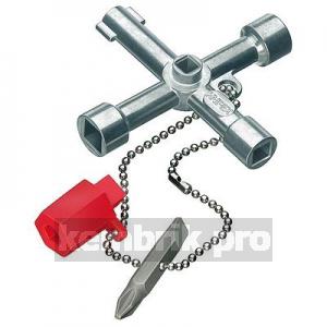 Ключ для электрошкафов с битой и переходником Knipex Kn-001103 (3 / 9 мм)