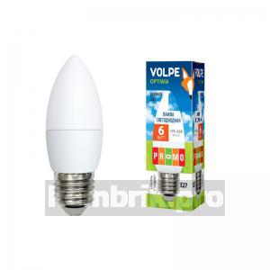 Лампа светодиодная Volpe Led-c37-6w/nw/e27/fr/o